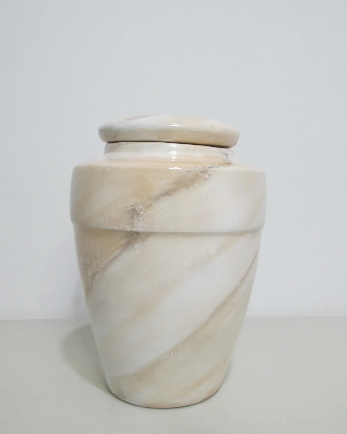 Ivory Sumatran Style Clay Urn