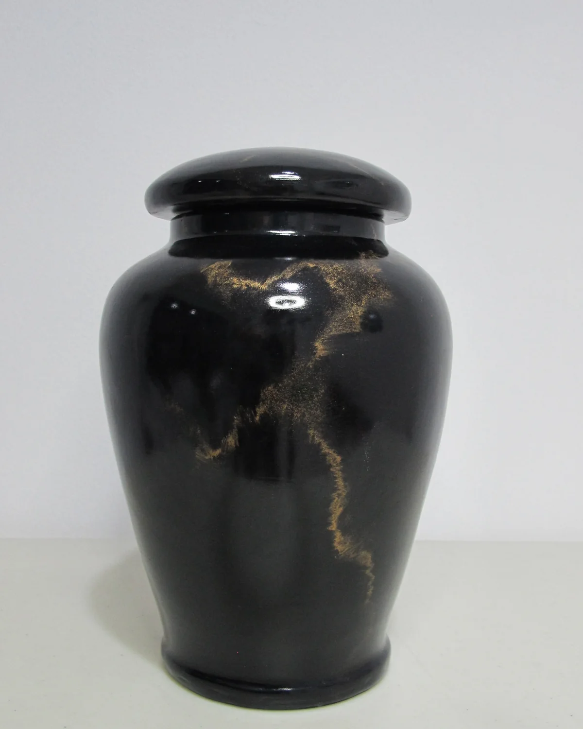 Gold Dust Black Java Style Clay Urn