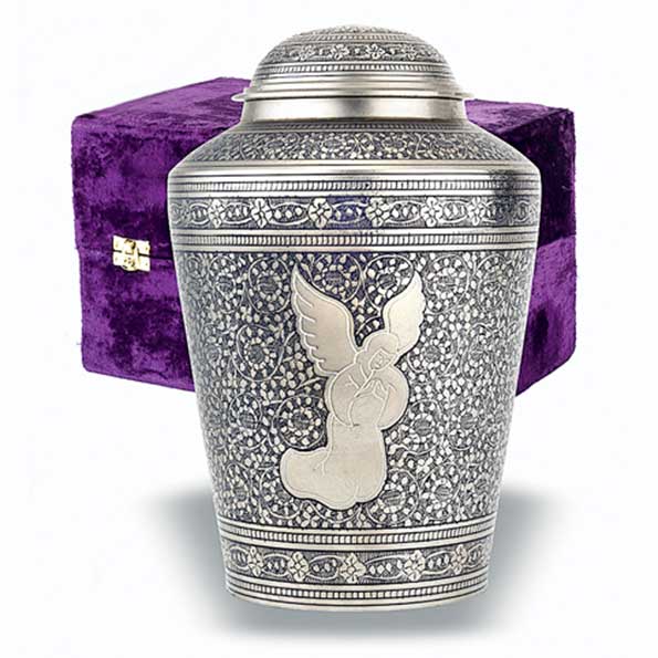 Angel Solid Brass Urn