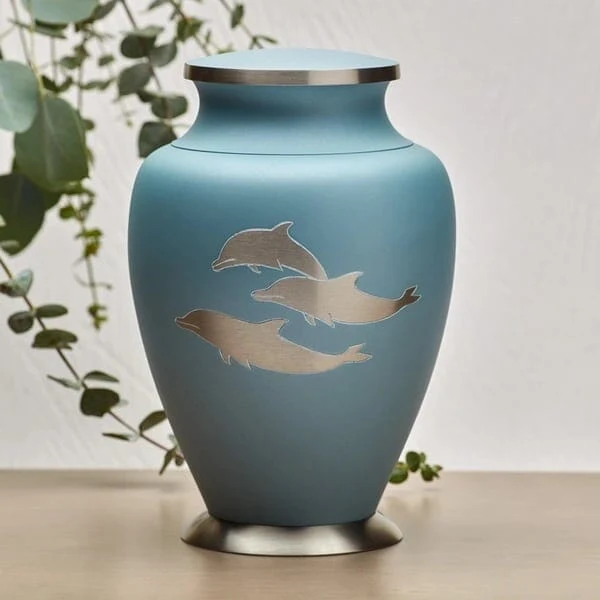 Aria Dolphin Solid Brass Urn 2