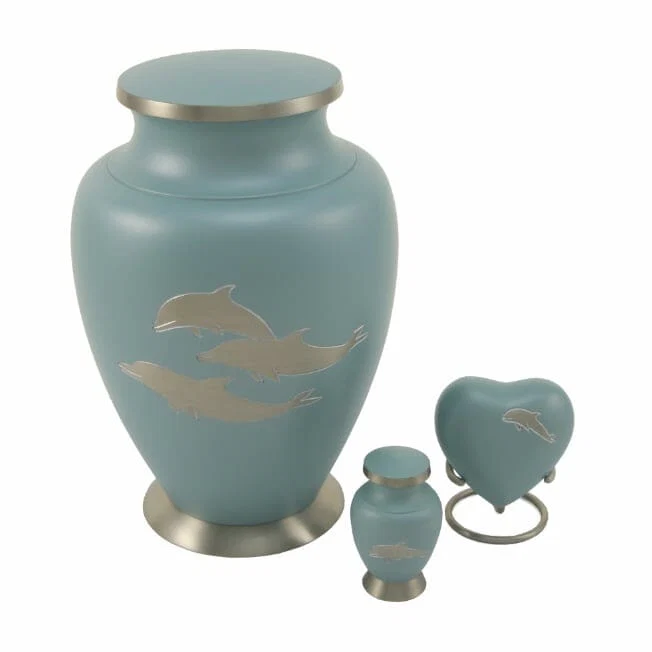 Aria Dolphin Solid Brass Urn 4