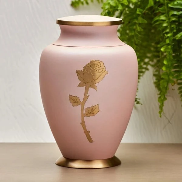 Aria Rose Solid Brass Urn 2