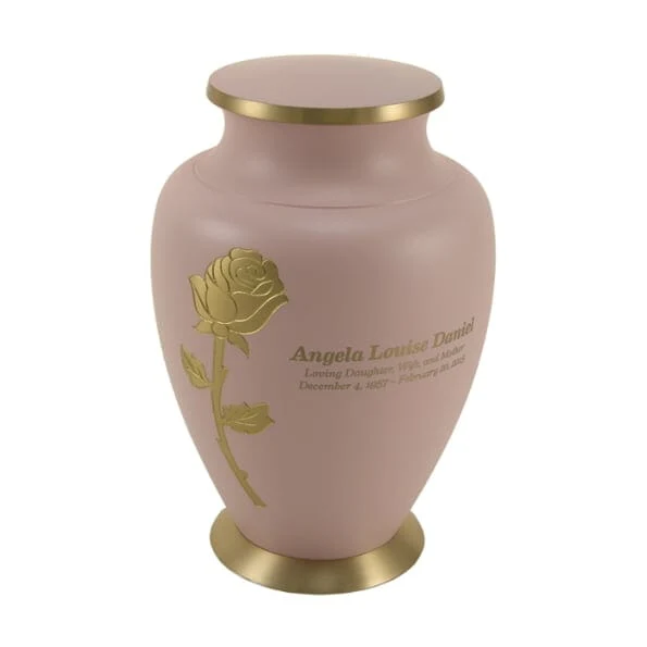 Aria Rose Solid Brass Urn 3