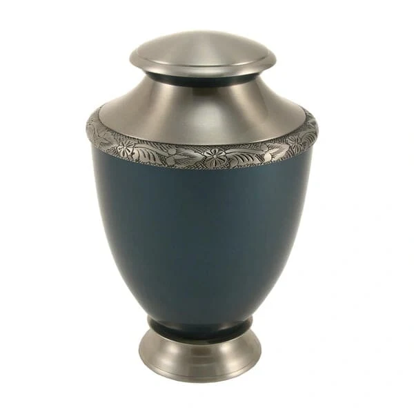 Artisan Indigo Metal Alloy Urn