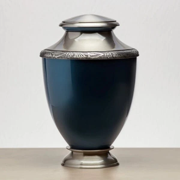 Artisan Indigo Metal Alloy Urn 2