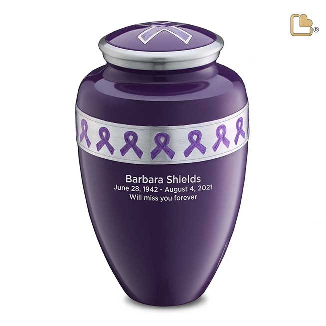 Awareness Purple Solid Brass Urn 2