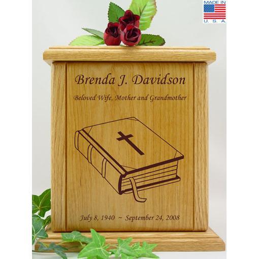 Bible Wood Urn