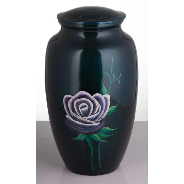 Blue Hand Painted Rose Urn
