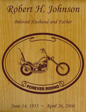 Born to Ride Motorcycle Wood Urn - Chopper 2