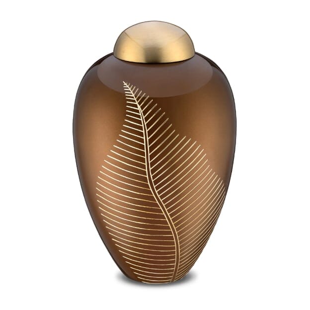 Bronze Leaf Solid Brass Urn 2
