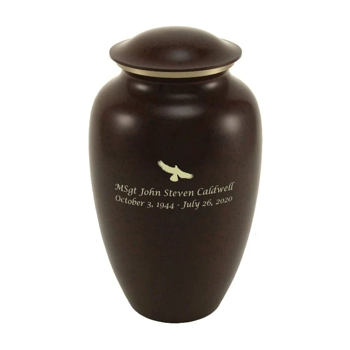 Brown Granite Patriotic Urn