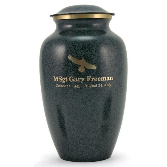 Brown Granite Patriotic Urn 4