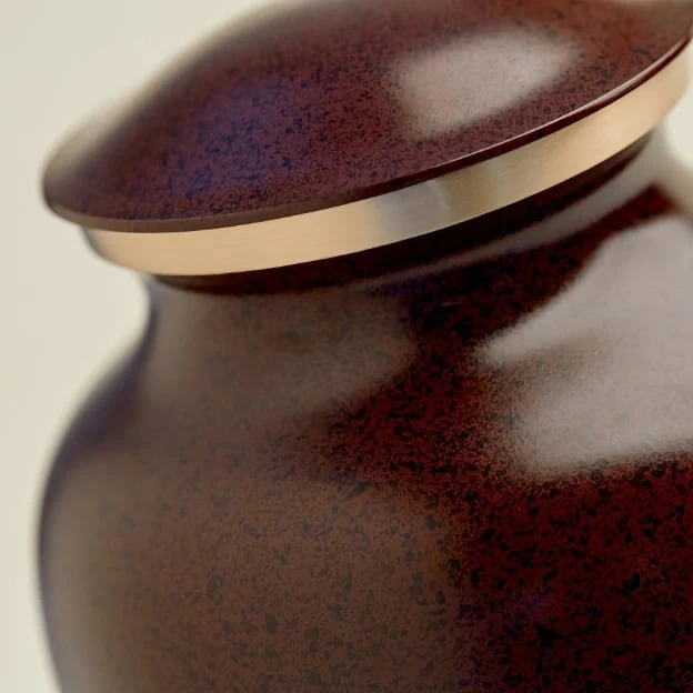 Brown Granite Solid Brass Urn 4