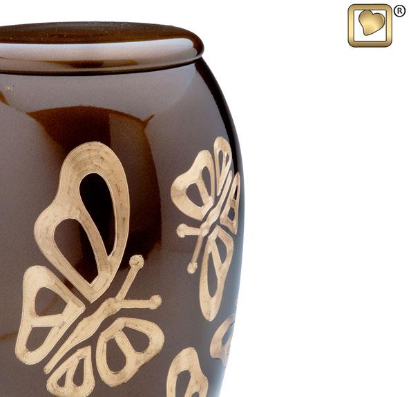 Butterflies Solid Brass Urn 2