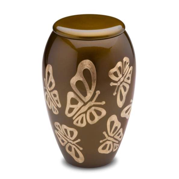 Butterflies Solid Brass Urn 3