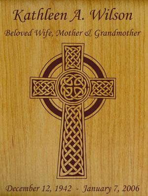 Celtic Cross Wood Urn 2