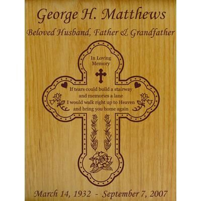 Cross If Tears Could Build a Stairway Poem Wood Urn 2