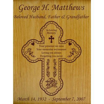Cross Never Forget Poem Wood Urn 2