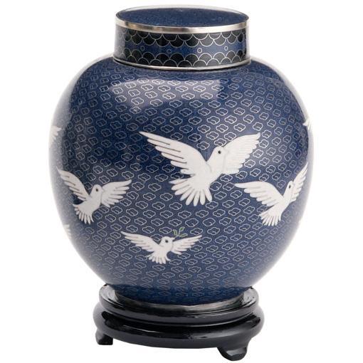 Dove Cloisonne Urn