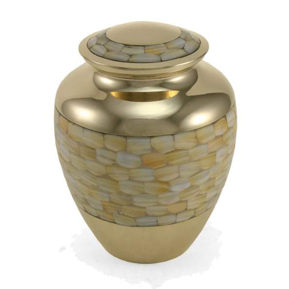 Elite Mother of Pearl Solid Brass Urn 2