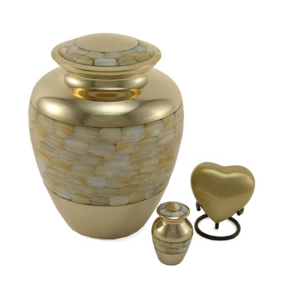 Elite Mother of Pearl Solid Brass Urn 3