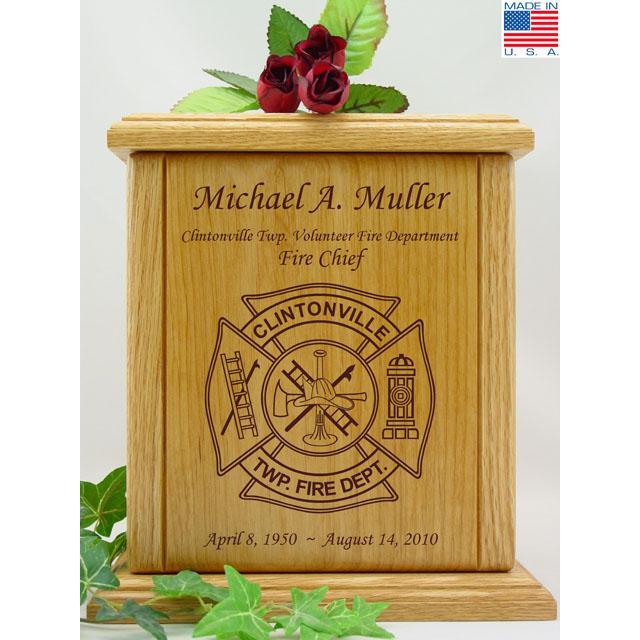 Firefighter Wood Urn