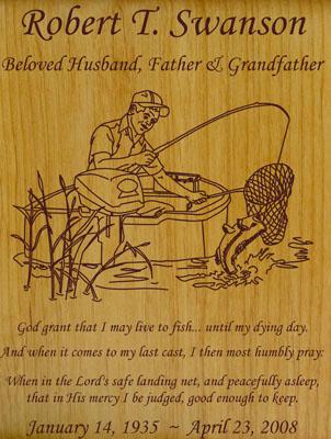 Fisherman Wood Urn With Sentiment and Prayer 2