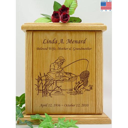 Fisherwoman Wood Urn