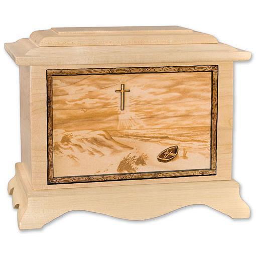 Footprints in the Sand Wood Urn