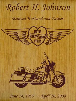 Forever Riding Heart Motorcycle Wood Urn for Him 2