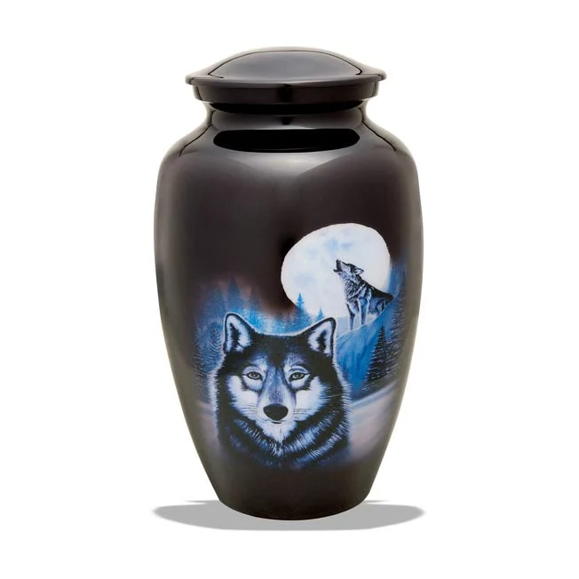 Full Moon Wolf Adult Urn