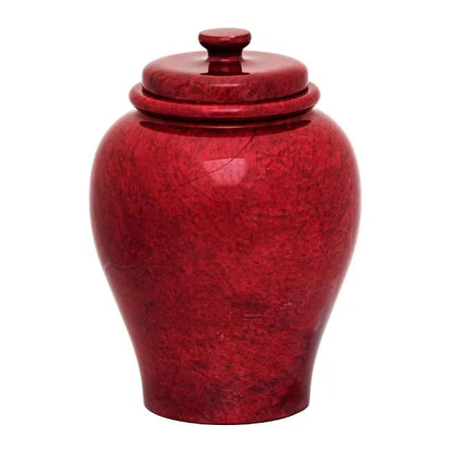 Garnet Red Marble Vase Adult Urn