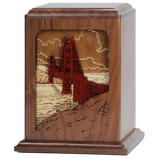 Golden Gate Wood Urn