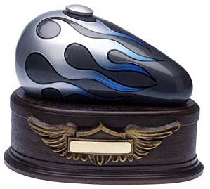 Gray Born to Ride Gas Tank Motorcycle Urn