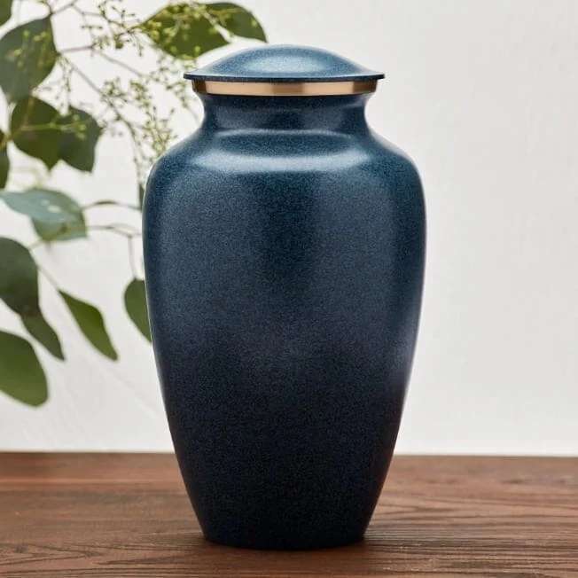 Gray Granite Solid Brass Patriotic Urn 4