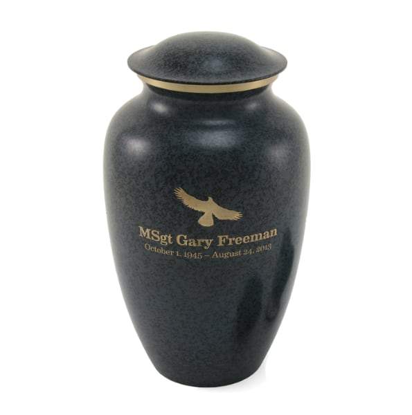 Gray Granite Solid Brass Urn 2