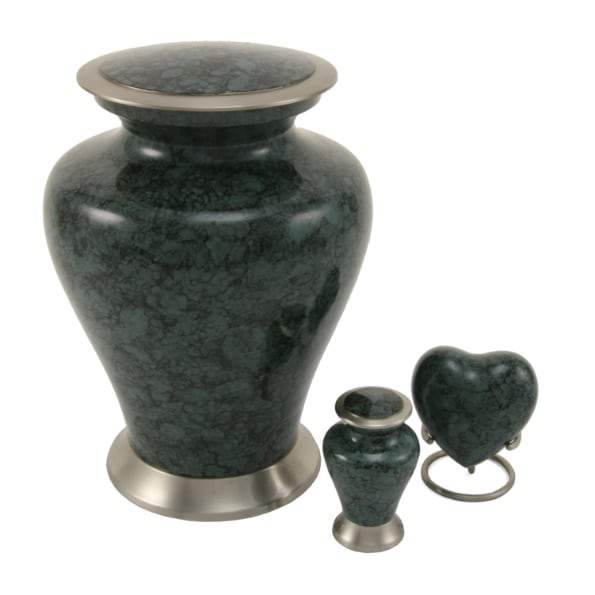 Gray Marble Metal Alloy Urn 2