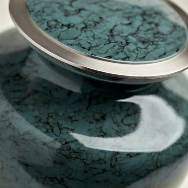Gray Marble Metal Alloy Urn 4