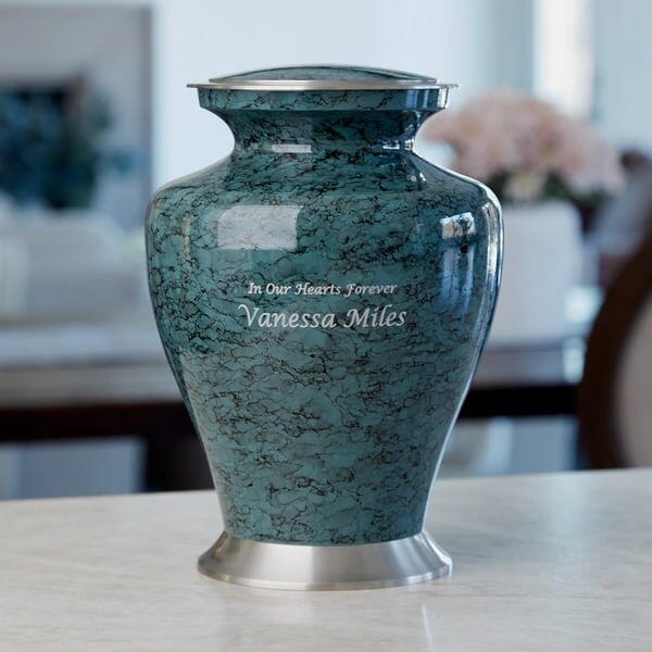 Gray Marble Metal Alloy Urn 5