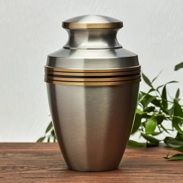 Grecian Pewter Solid Brass Urn 2
