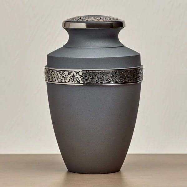 Grecian Rustic Pewter Solid Brass Urn 2