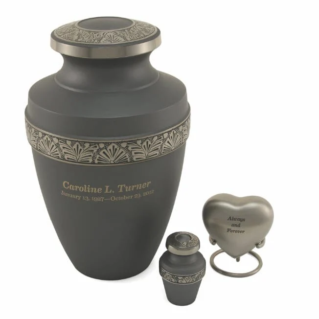 Grecian Rustic Pewter Solid Brass Urn 5