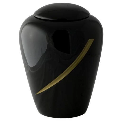 Hand Painted Black Designers Urn