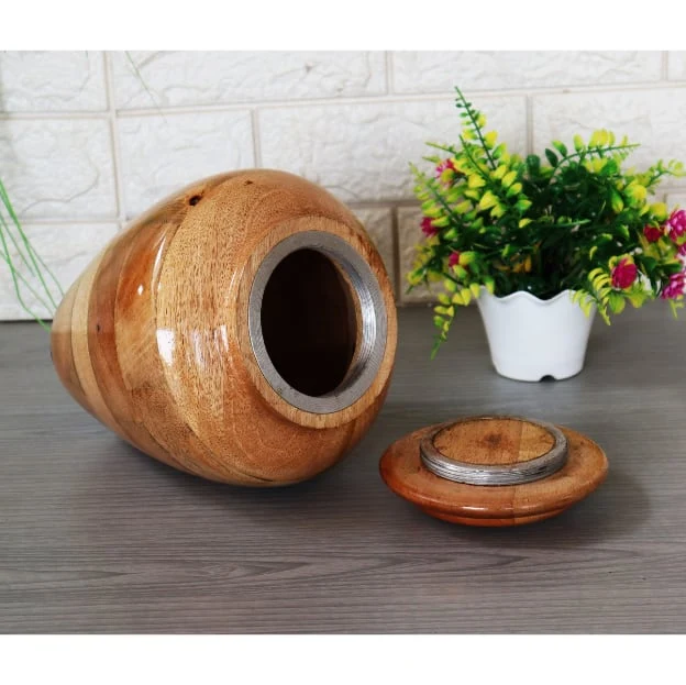 Hand Turned Cremation Urn in Wood 2