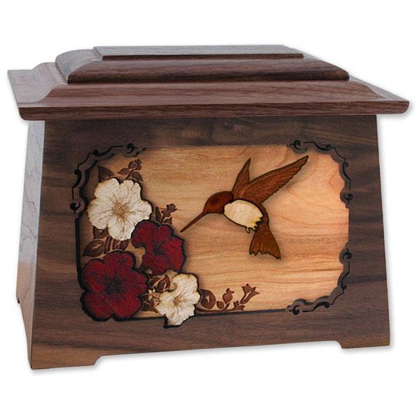 Hummingbird Wood Urn