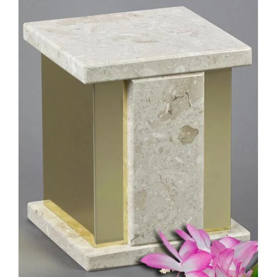 Infinita Beige Marble Urn
