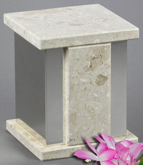 Infinita Beige Marble Urn 2
