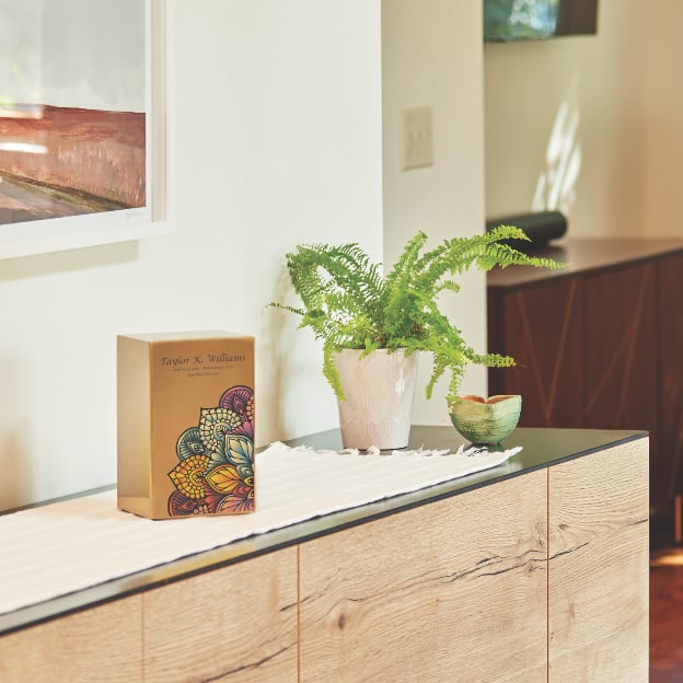 Life Canvas Mandala Bronze, Companion Urn Left Side 4