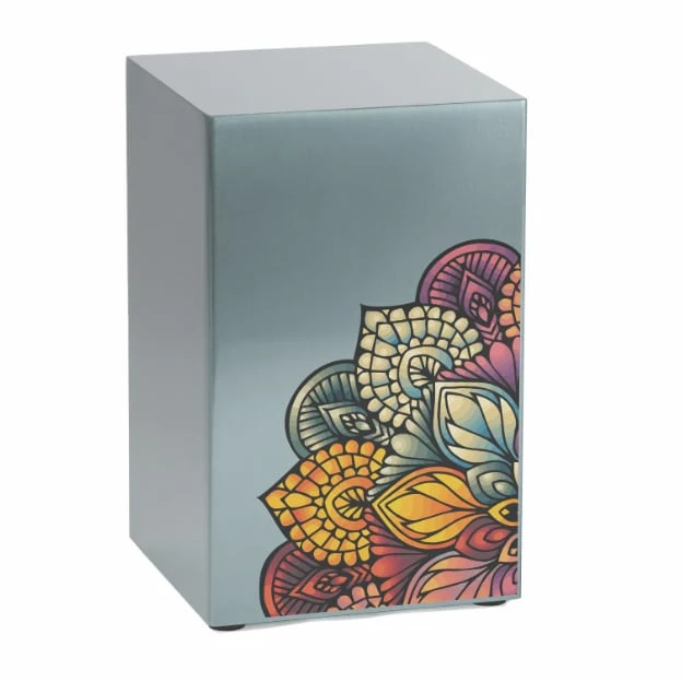 Life Canvas Mandala Pewter, Companion Urn Left Side