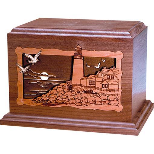 Lighthouse Wood Handcrafted Urn